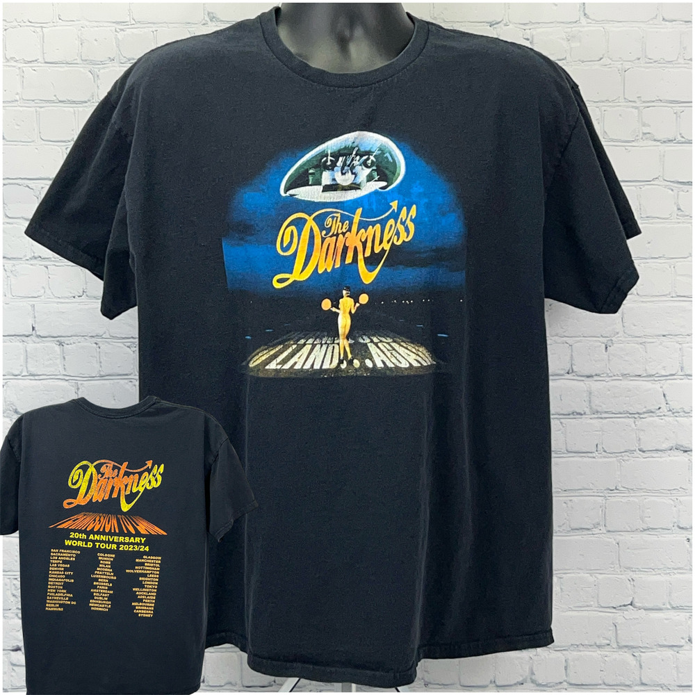The Darkness Permission To Land Again Tour T Shirt XL X-Large Black Concert Tee